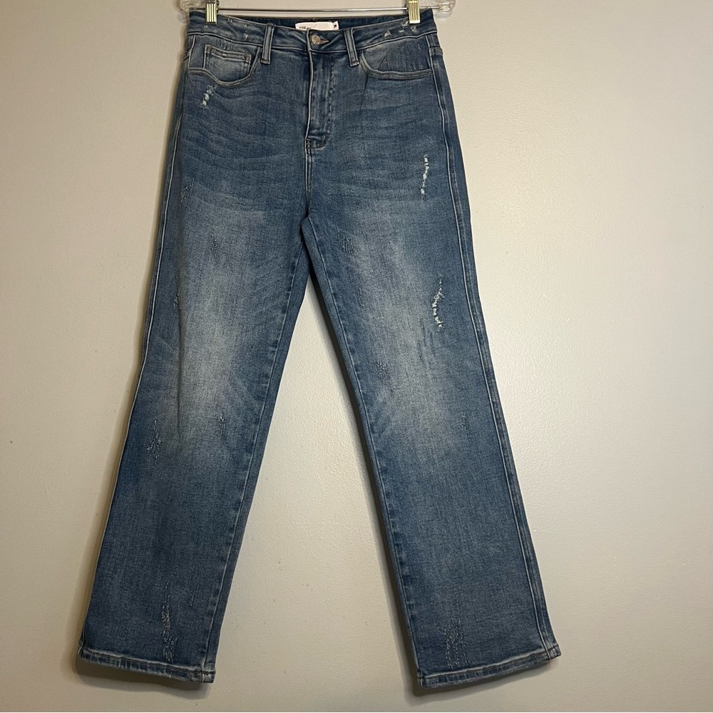 TNR Jeans Womens High Rise Straight Leg Distressed Ankle Jeans Mom Jeans Sz 29